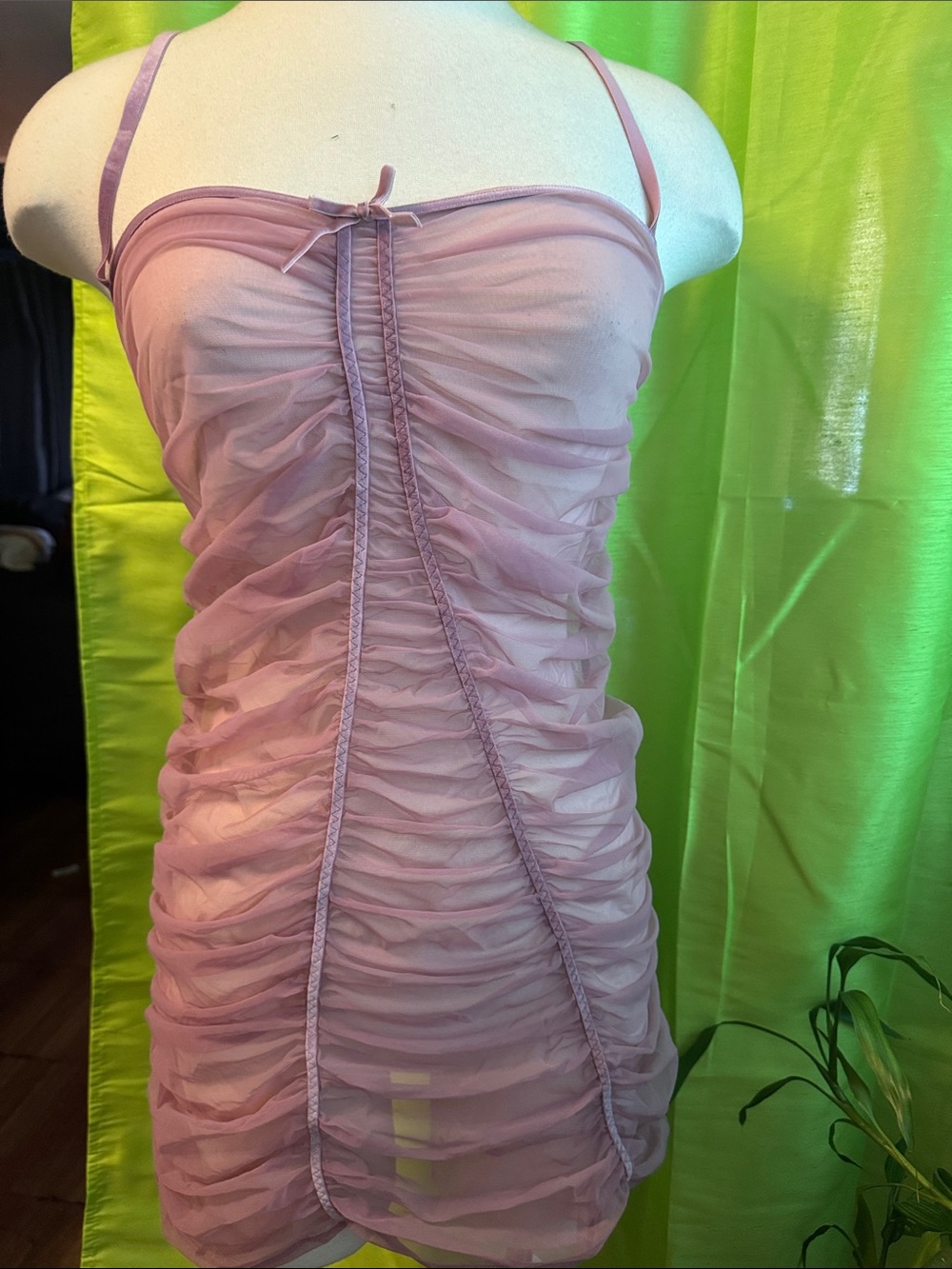 Ruched Pink Slip Dress - Women Intimates & Sleepwear